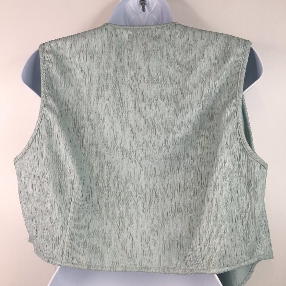 Nasty Gal Collection Small Mint color Plisse Tie Front Top Size 14 - Picture 6 of 11